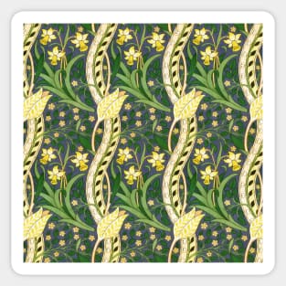 John Henry Dearle Daffodil Chintz Tinted Yellow Sticker